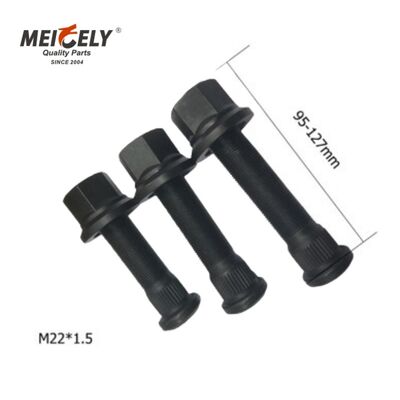 Stagno di ruota di camion pesante M22x1.5 bullone esessuale - grado 10.9 acciaio legato con superficie di ossido nero
