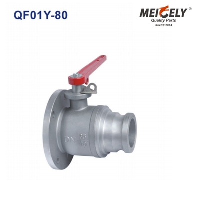 Valvola a sfera a flangia unidirezionale / trilaterale QF01Y-80 DN80 per camion con serbatoio dell'acqua